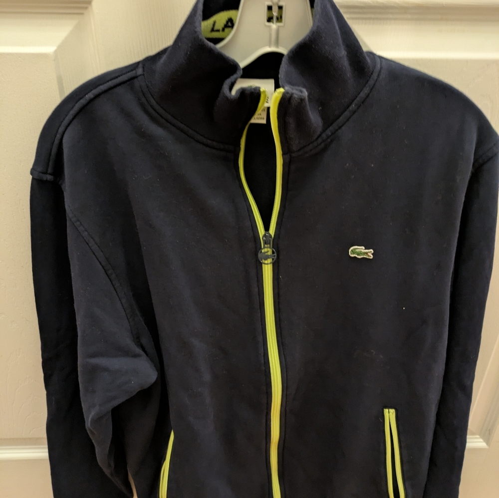 Lacoste Navy Neon Track Jacket size 5